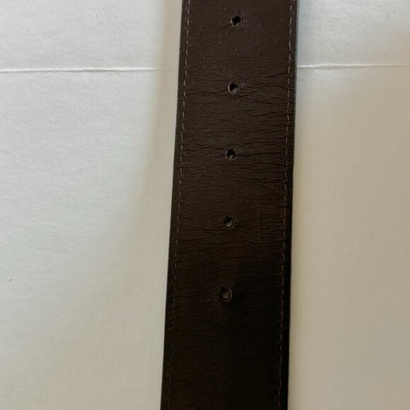 Tracy Watts Women's Brown Leather Belt Sz L  Aged Brass Buckle Hardware - Picture 7 of 9